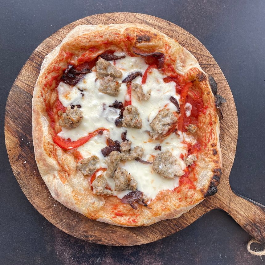 Rustic Wooden Round Pizza Serving Board