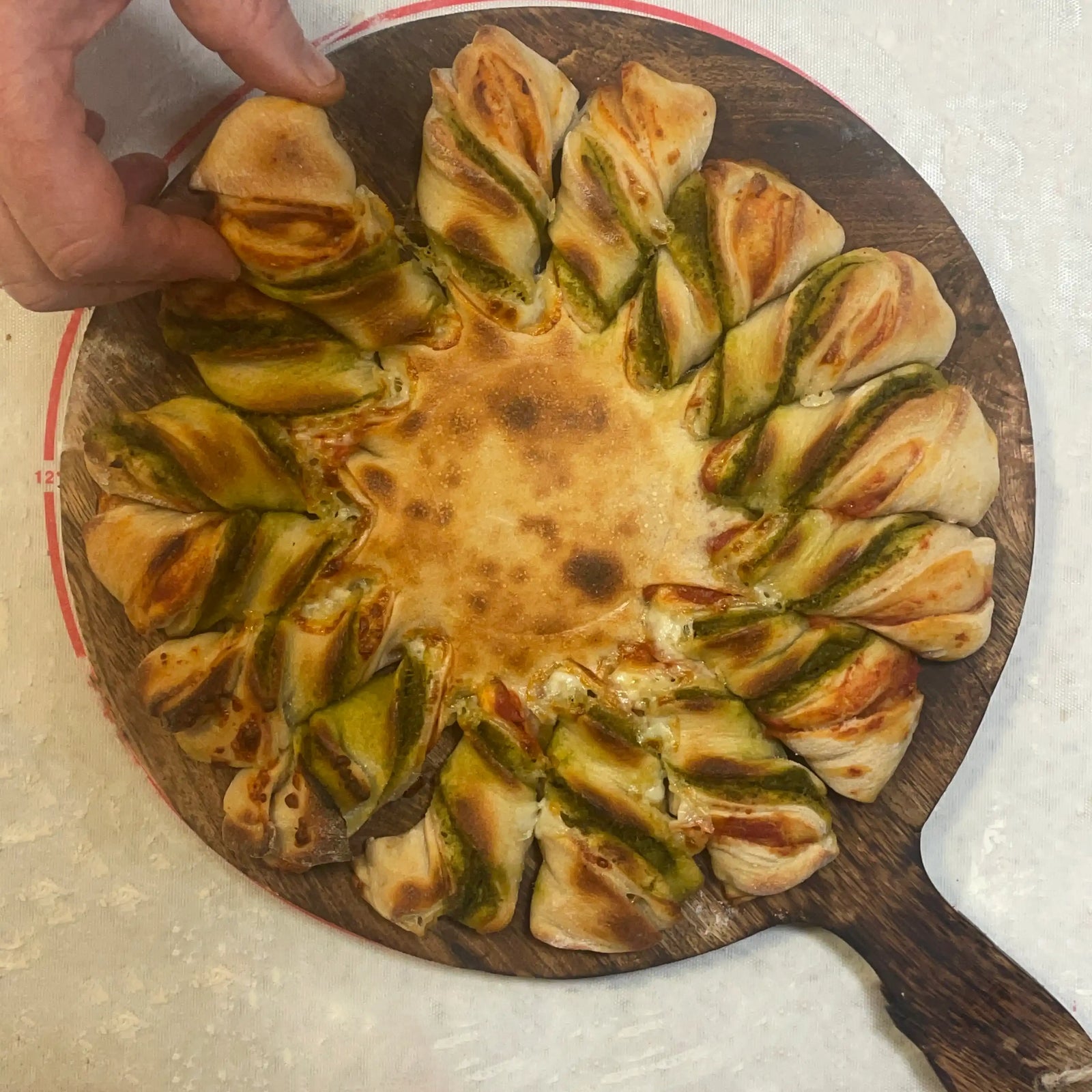 Christmas Wreath pizza tear and share bread