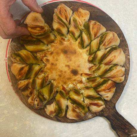 Christmas Wreath pizza tear and share bread