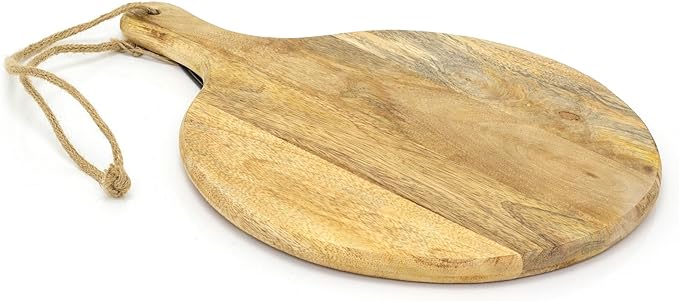 Rustic Wooden Round Pizza Serving Board