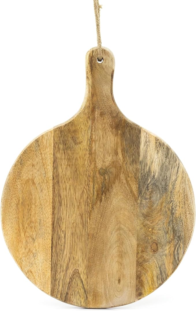 Rustic Wooden Round Pizza Serving Board