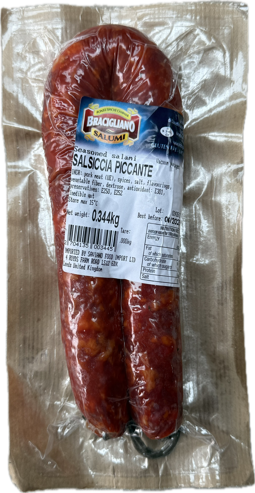 Italian Spicy Curved Sausage (300 - 350g)