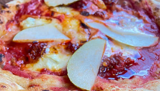 Nduja Gorgonzola and Pear Pizza