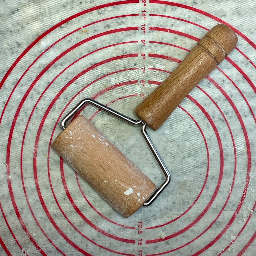 12cm Wide Wood Pizza Roller