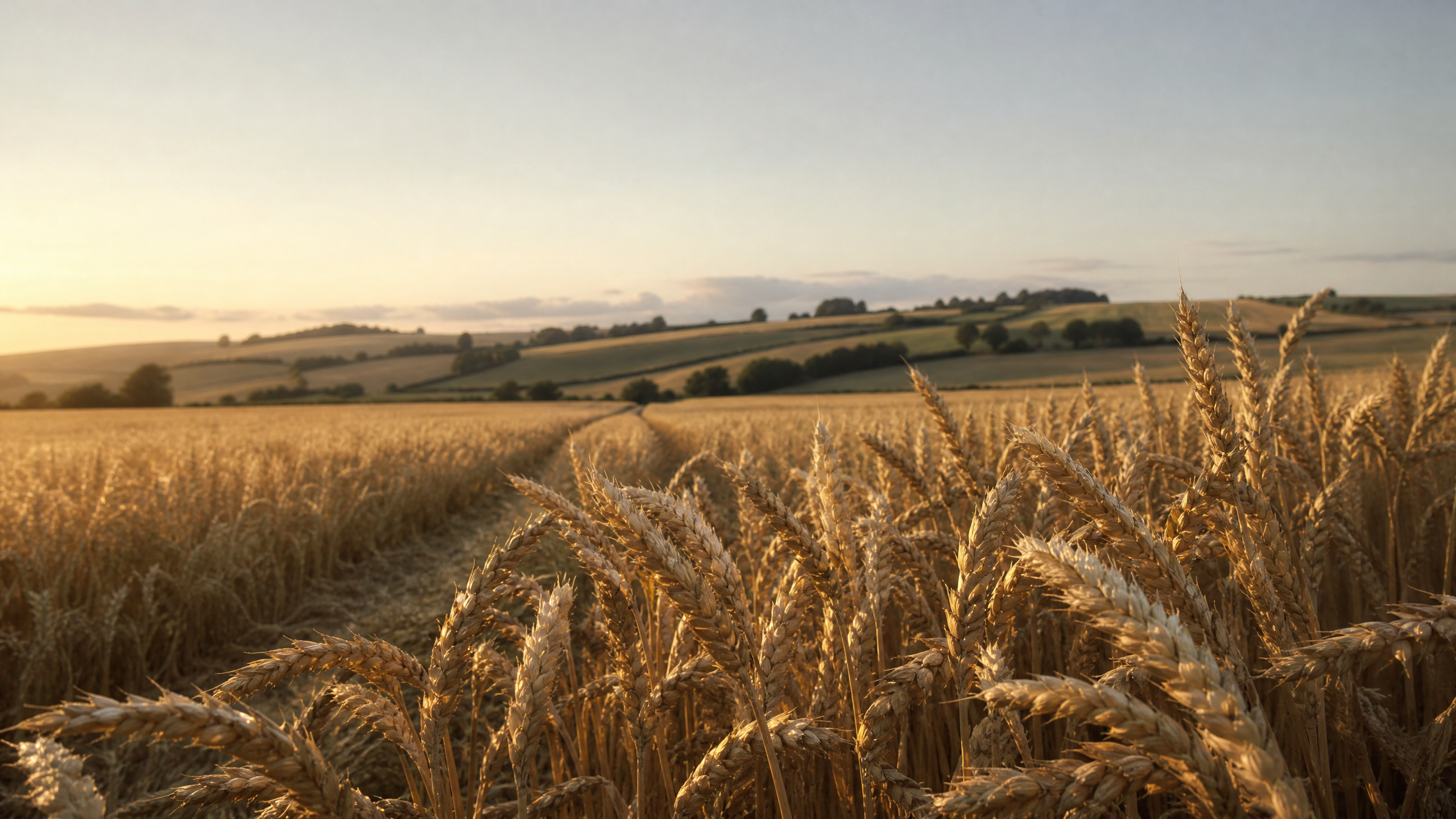 Golden wheat growing in a local field